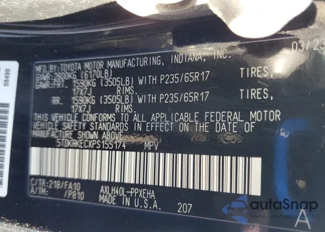 2023 Toyota Sienna Le z USA, uszkodzony, nr VIN 5TDKRKECXPS155174